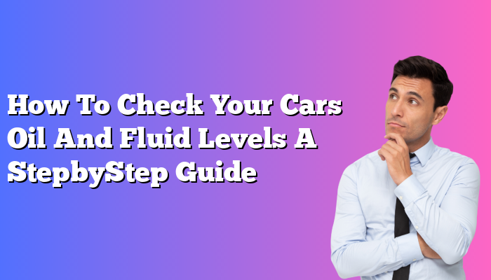 How To Check Your Cars Oil And Fluid Levels A StepbyStep Guide