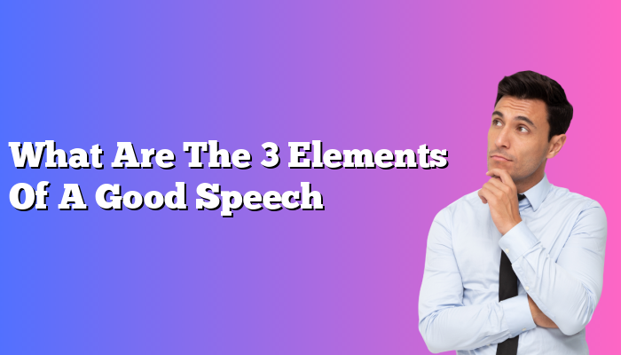 What Are The 3 Elements Of A Good Speech