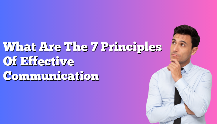 What Are The 7 Principles Of Effective Communication